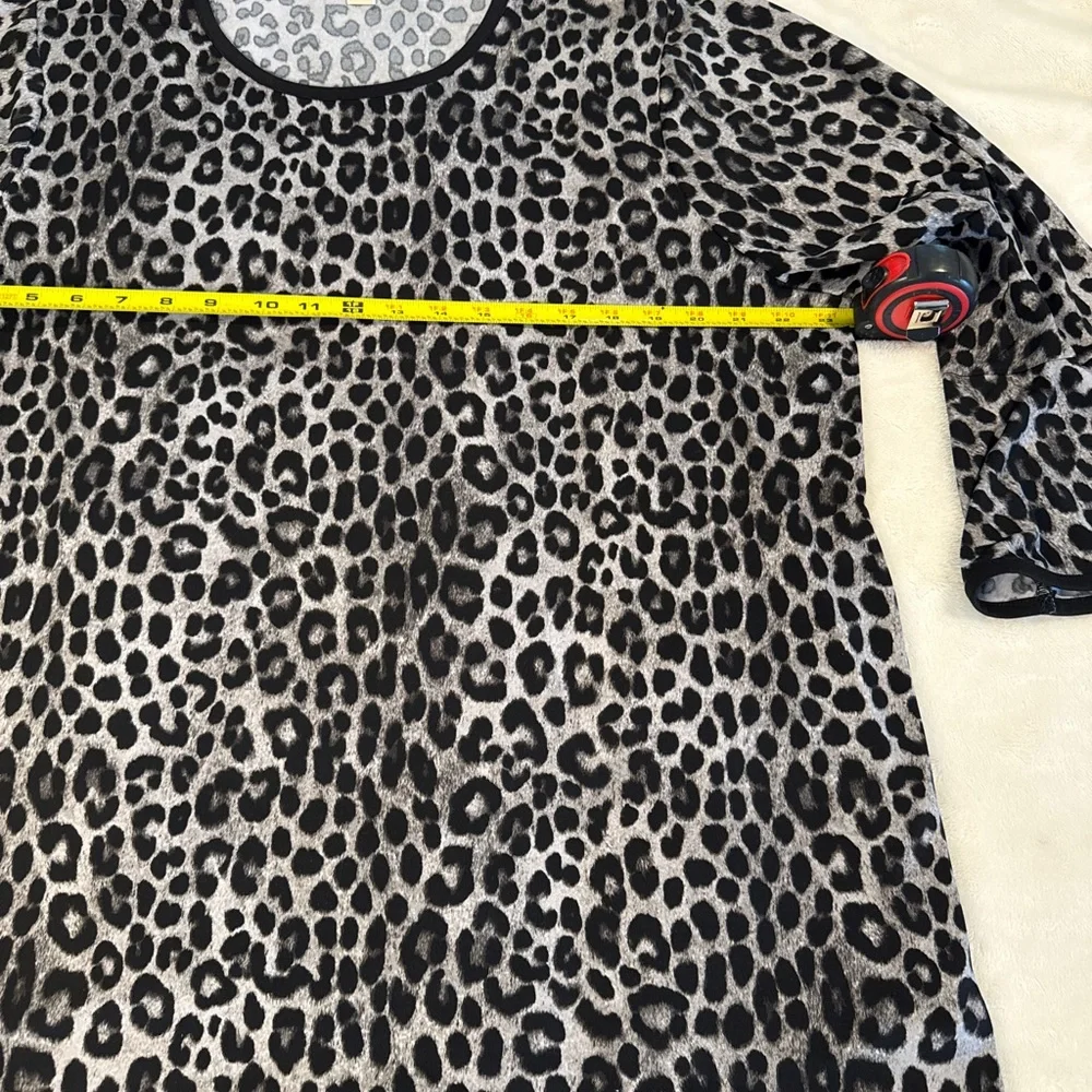 MICHAEL Michael Kors Plus Size 2X Leopard Print Bell Sleeve Top